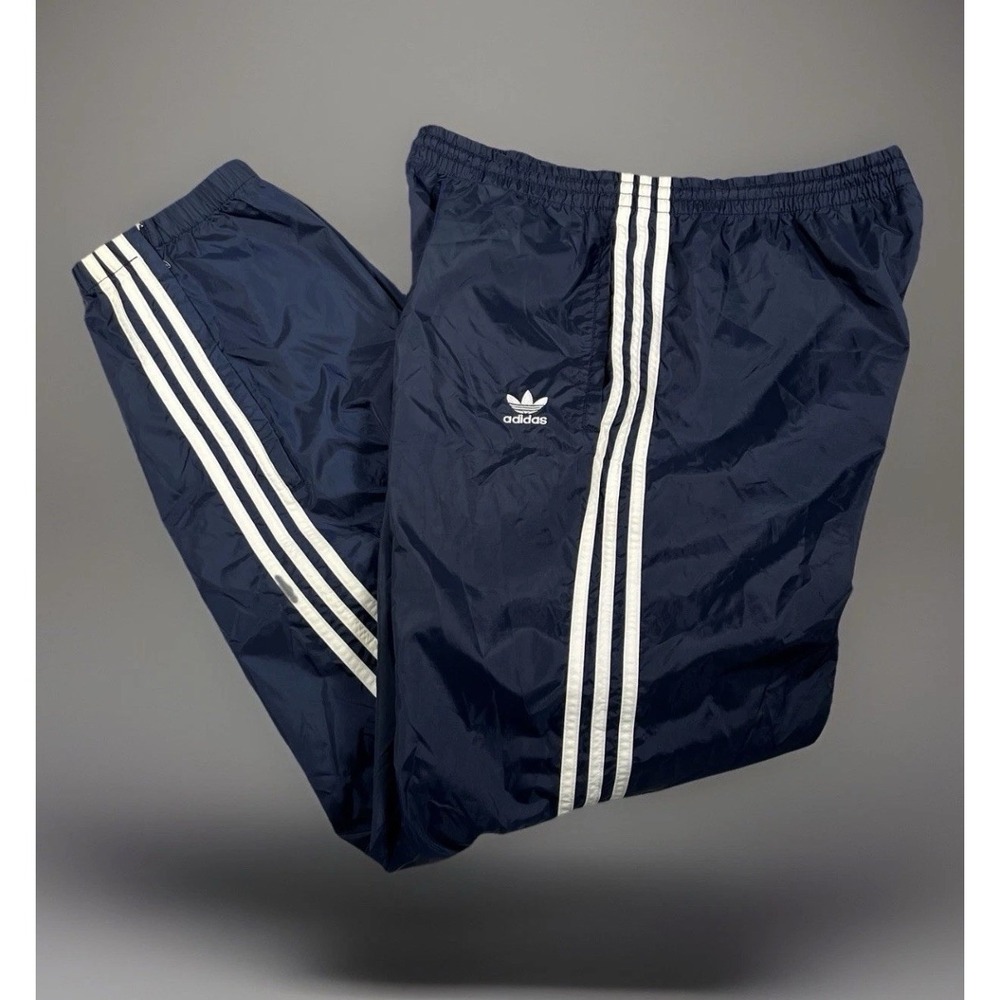 Vintage 90's Adidas Track Pants Men L Embroidered Trefoil 3 Stripes Zip Ankles